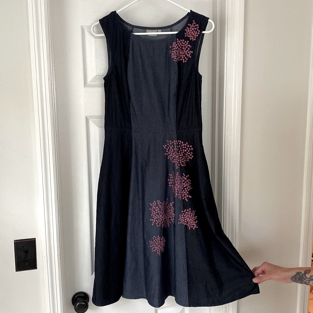 eShakti Mixed Media Embroidered Dress, Sz 4